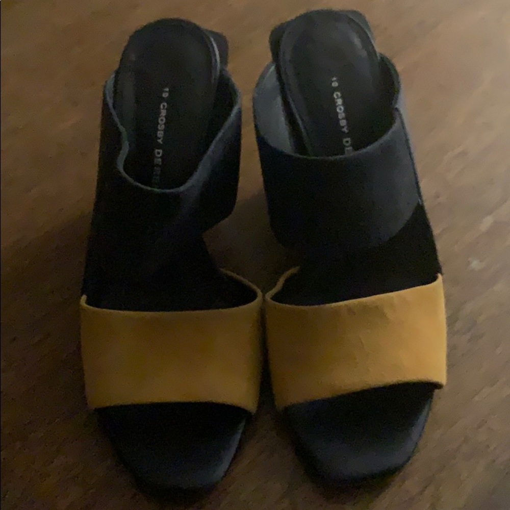 Shade black and yellow shoes worn once